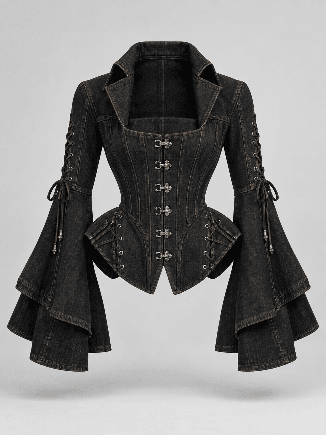 Aurelia Corset Jacket, Sculpted Corset Denim Jacket