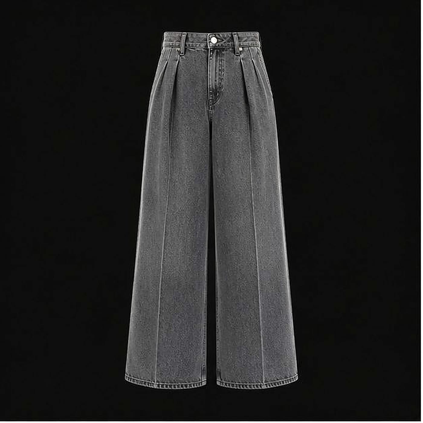 Aura Clay Pleat, Tailored Wide Jeans