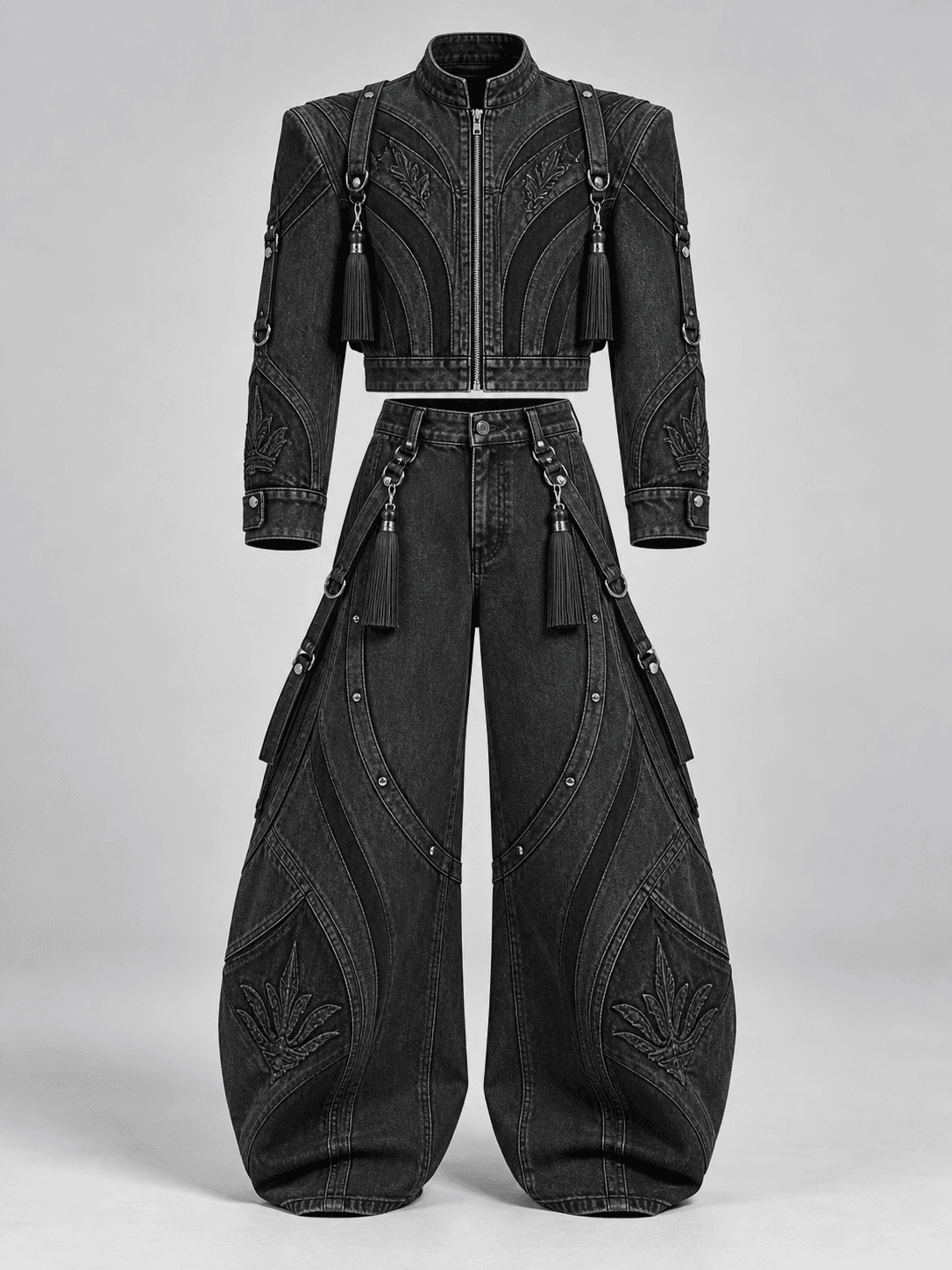 Crown Sculpt Set, Monumental Two Piece Denim Set