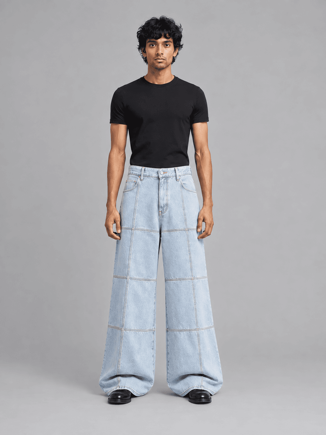 Gridline Wide Jean, Ultra Wide Jeans
