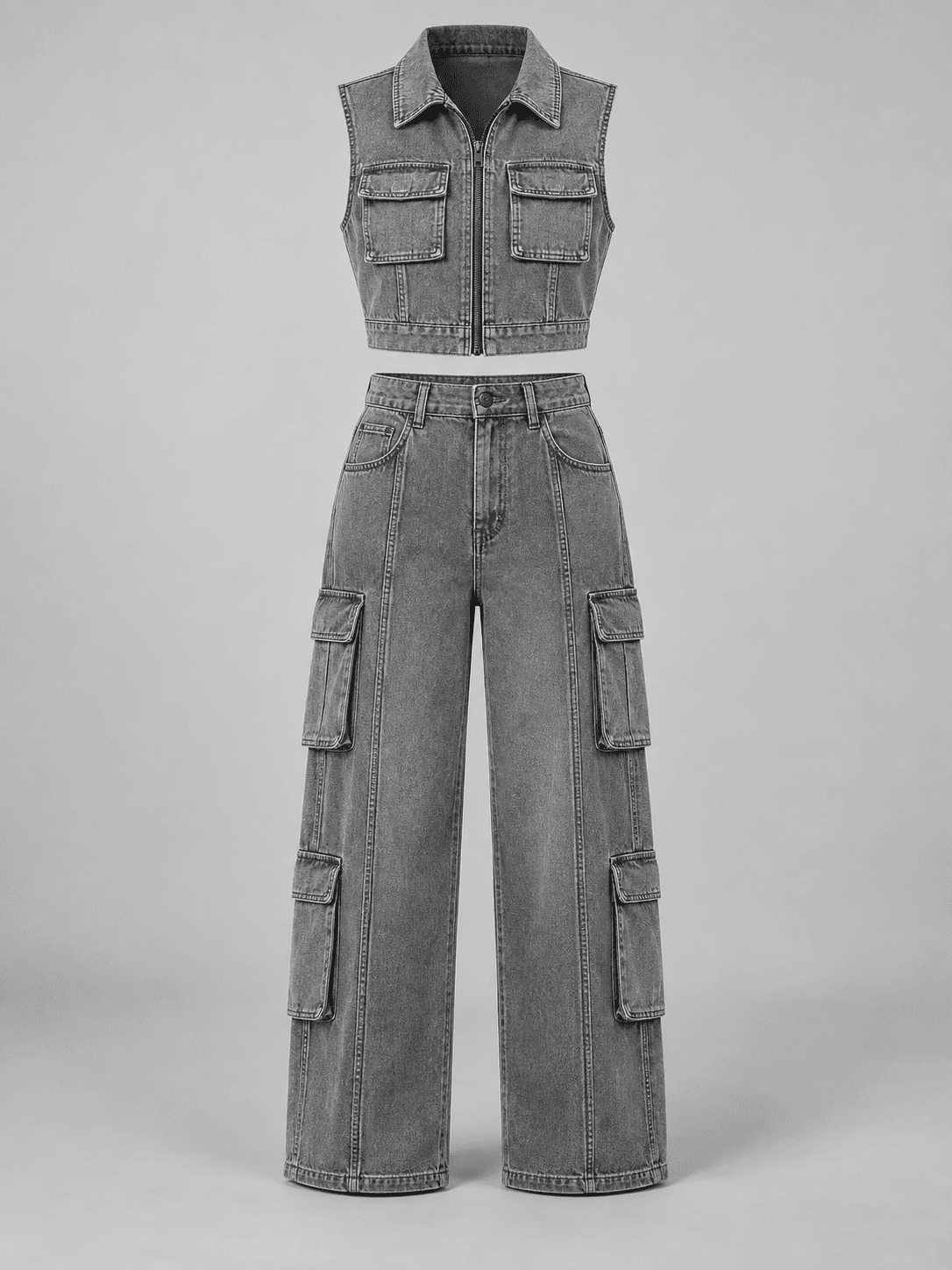 Parallel Utility Set, Utility Two Piece Denim Set