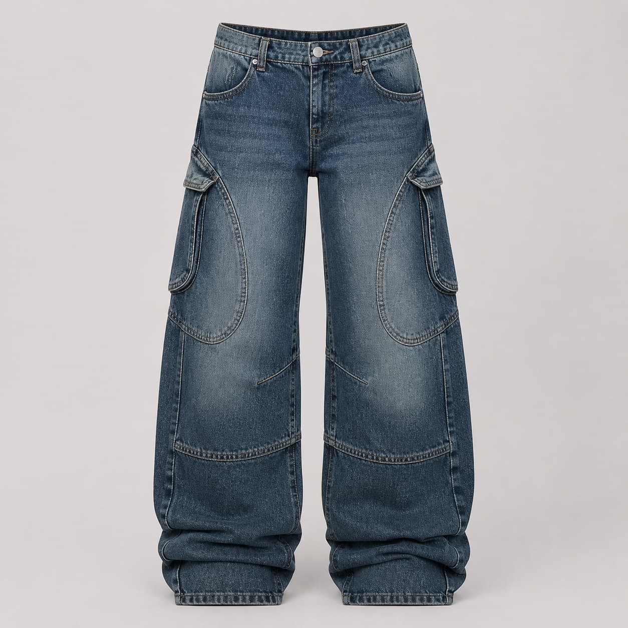 Solar Pocket Cargo, Baggy Cargo Denim Cargo