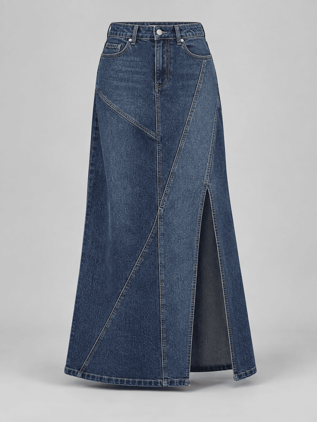 Vector Panel Maxi, Panel Maxi Denim Skirt