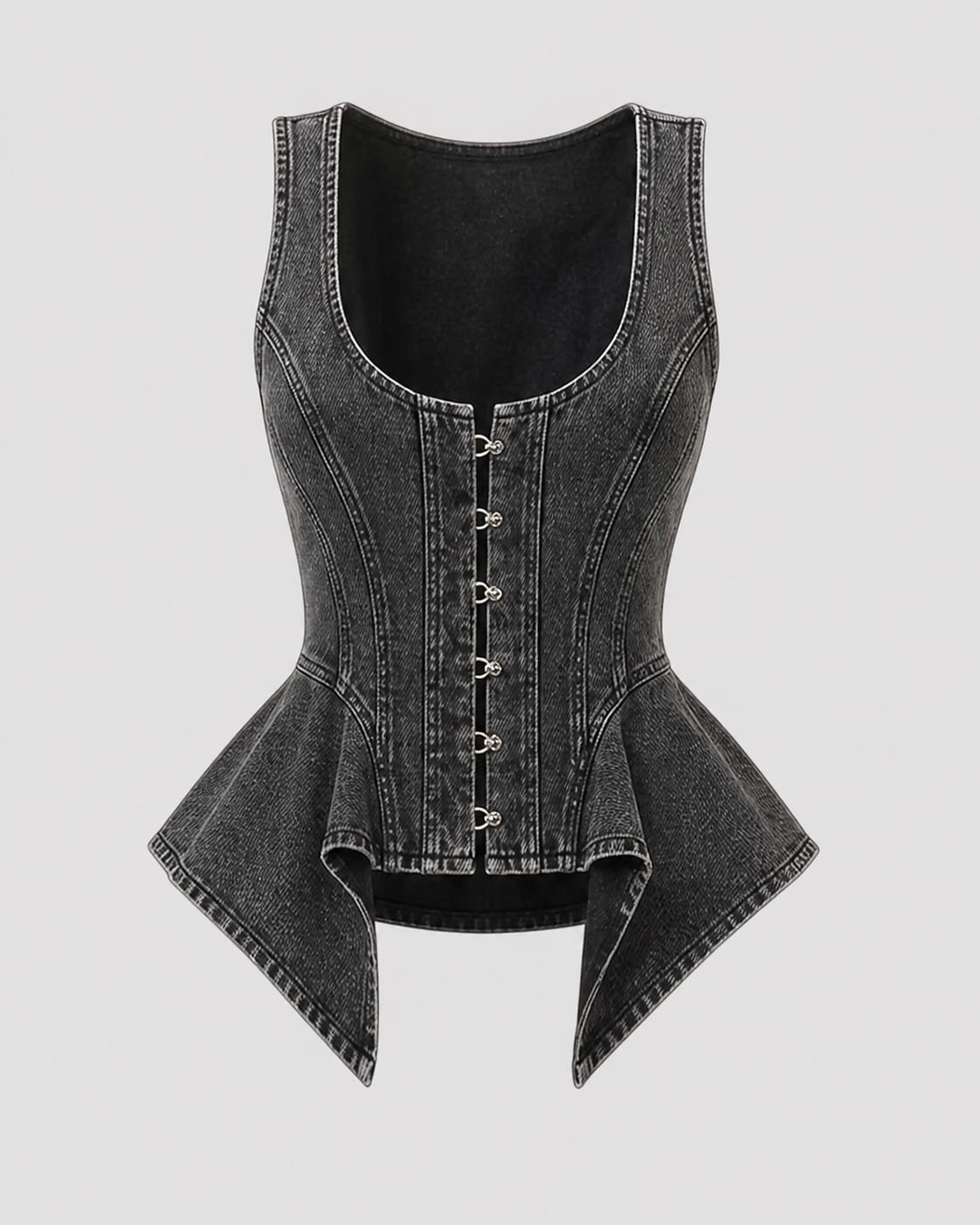 Arc Peplum Vest — Studio render