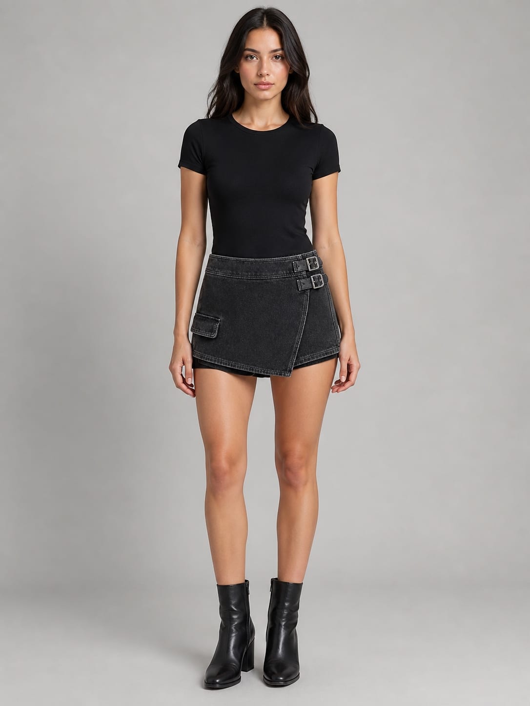 Frame Micro Cargo Skort — Front view