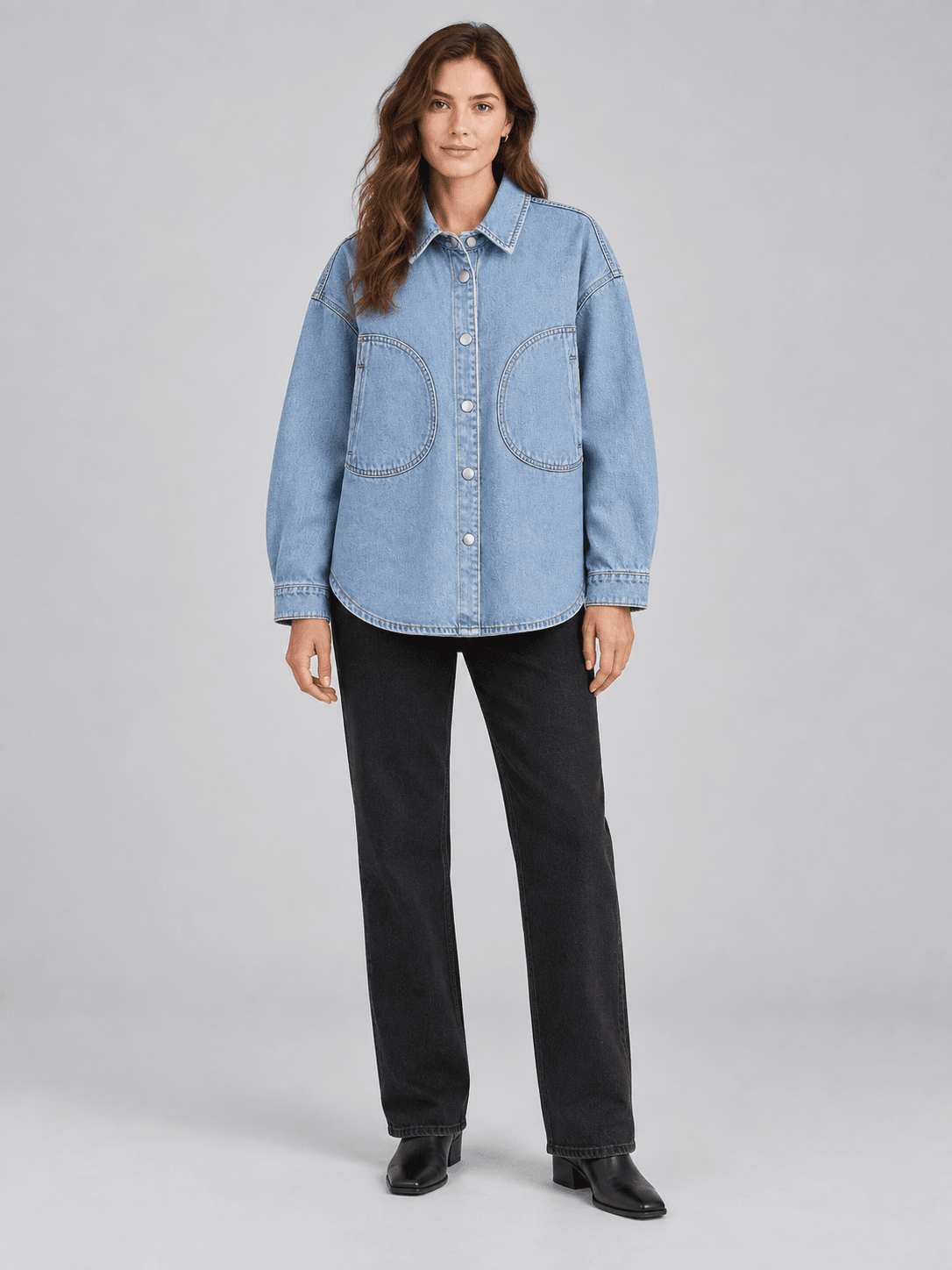 Halo Curve Shacket — Front view