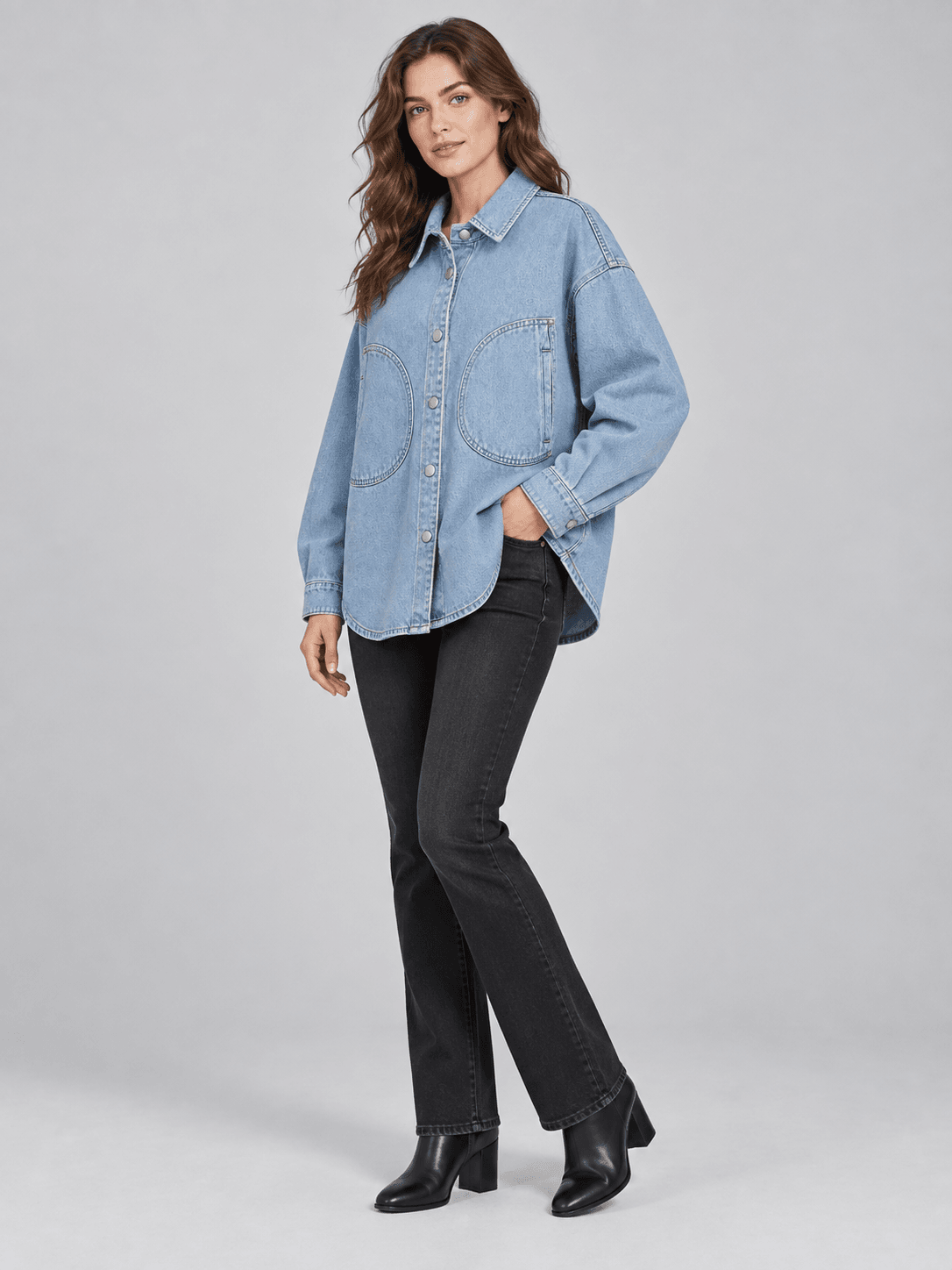 Halo Curve Shacket — Side view