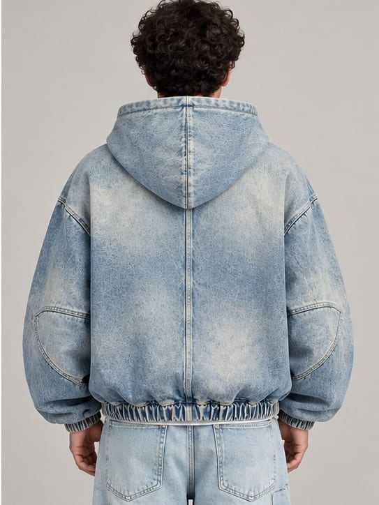 Drift Cloud Denim Hoodie — Back view