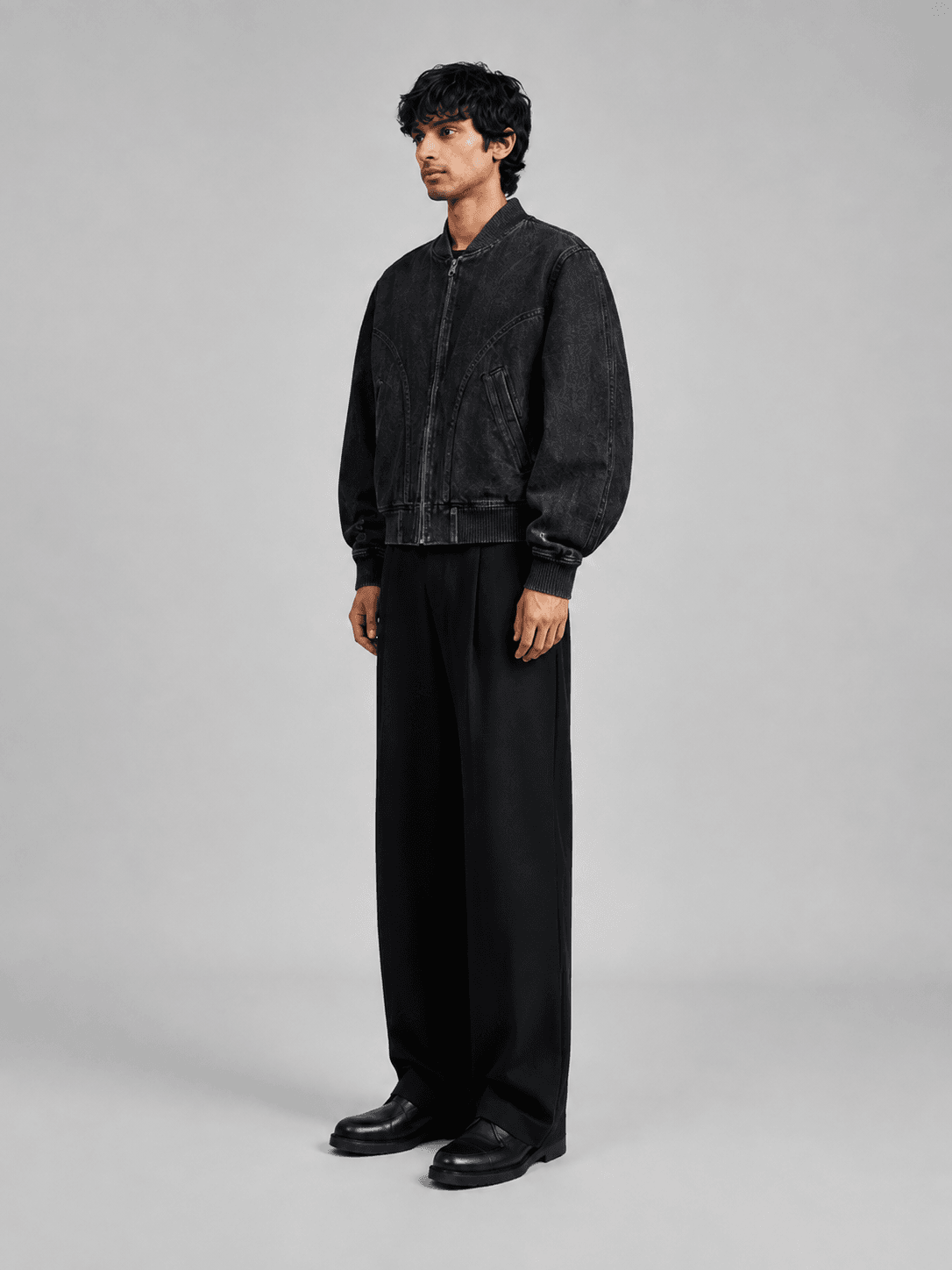 Nightshift Denim Bomber — Side view