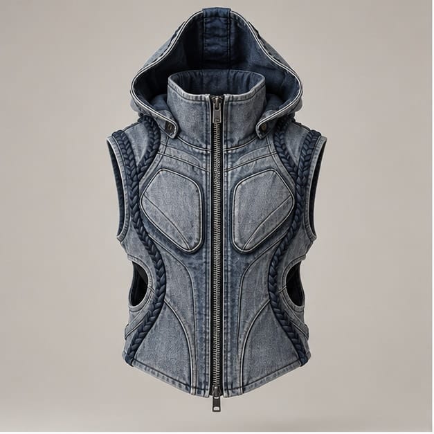 Sentinel Hood Vest — Studio render