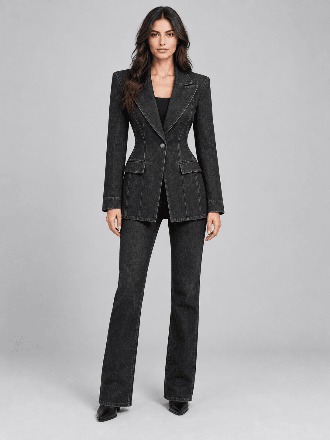 Noir Frame Blazer — Front view
