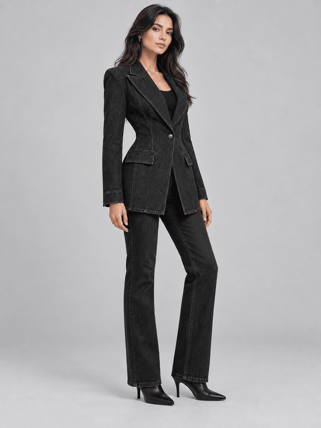 Noir Frame Blazer — Side view