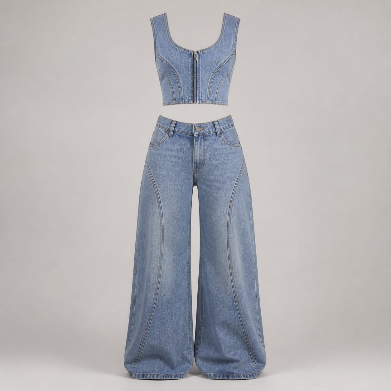 Parallel Denim Set — Studio render