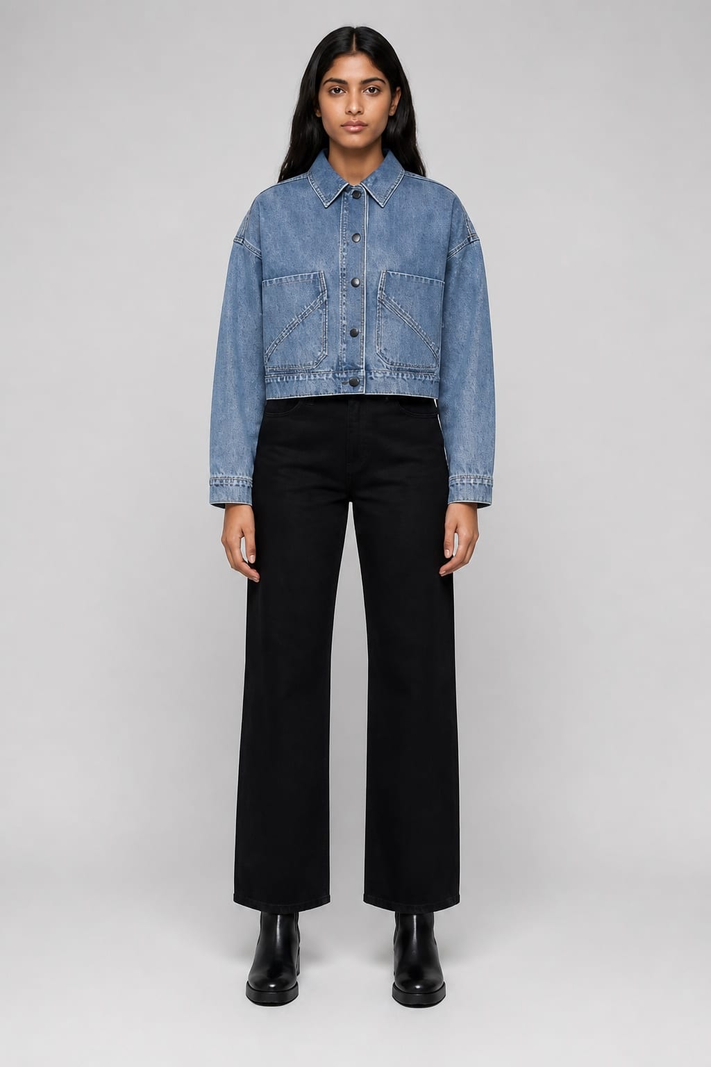 Vector Cropped Shacket — Front view