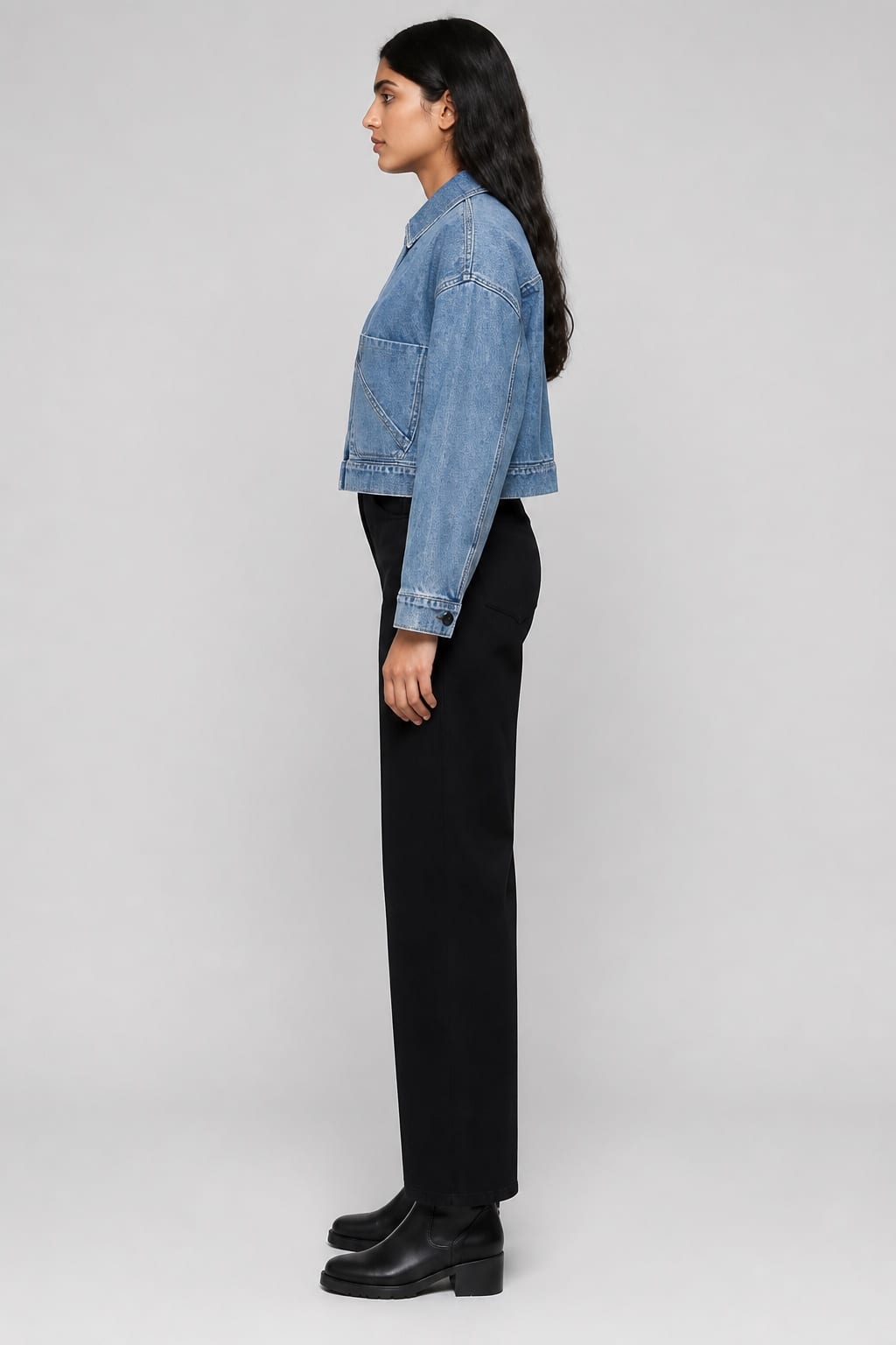 Vector Cropped Shacket — Side view
