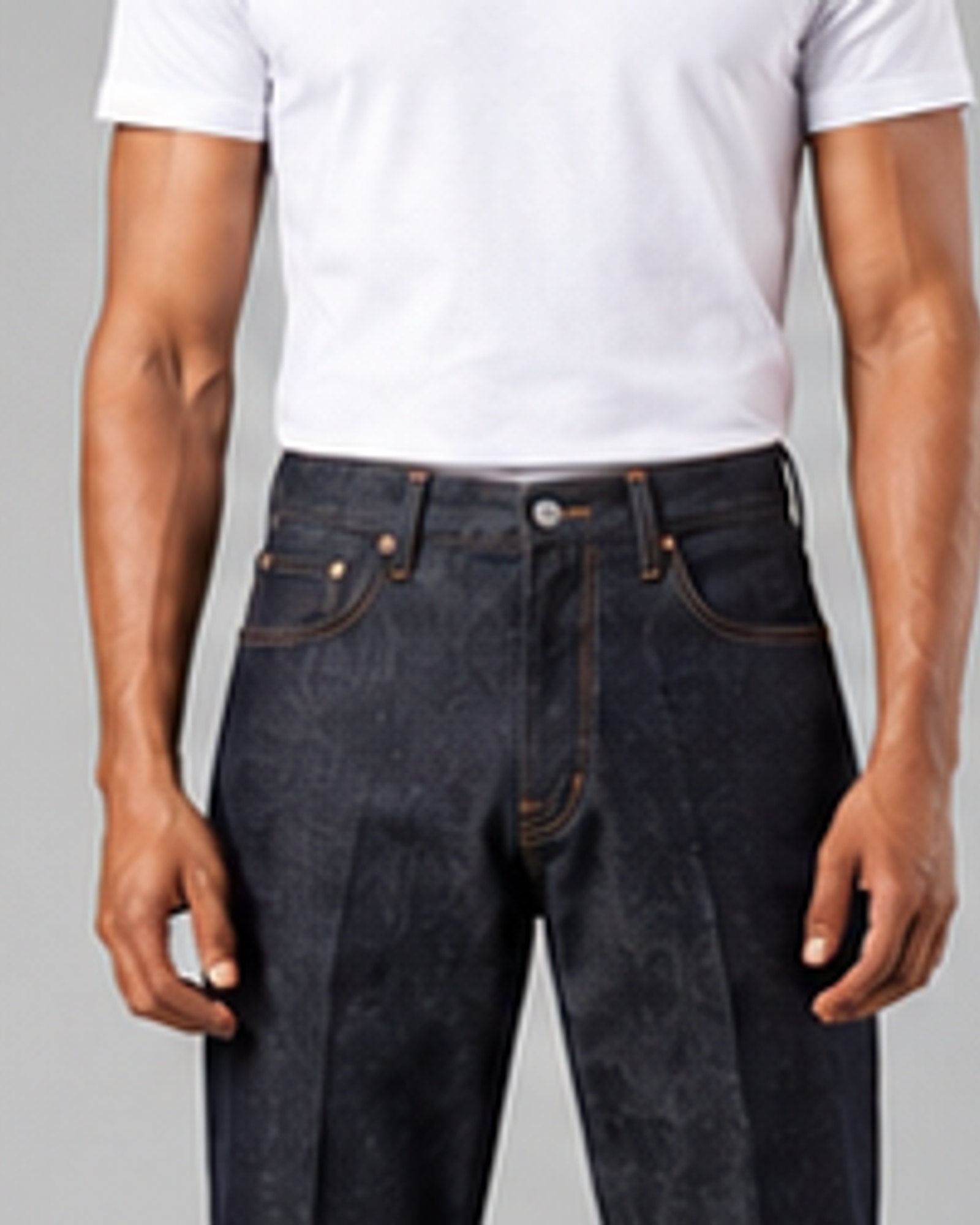 Axis Raw Straight — waist and construction detail