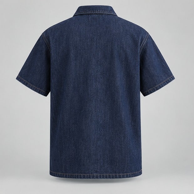Denim Polo Top — view 4