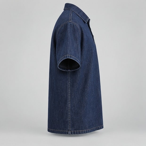 Denim Polo Top — view 3