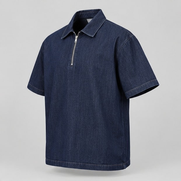 Indigo Zip Polo — view 2